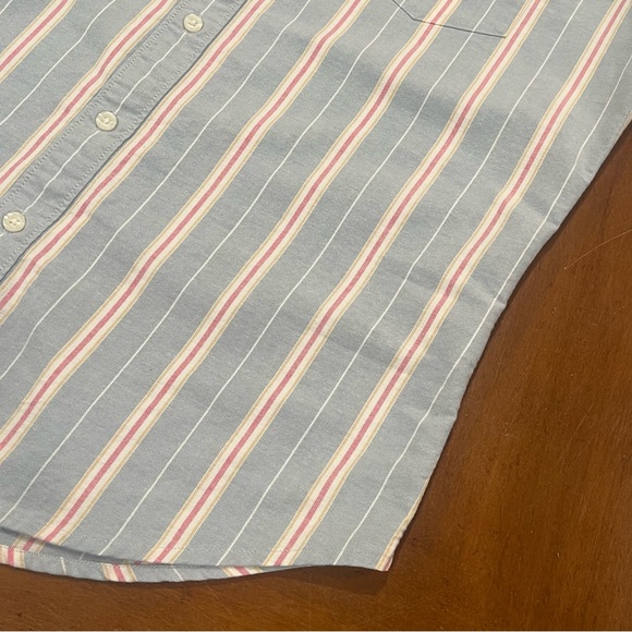 Bonobos Men’s Slim Fit Oxford Button Down Shirt Blue Stripe Medium Long-Sleeve - Picture 7 of 16